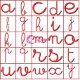 Matriz de bordado - Alfabeto Cursive Standard - 5 cm