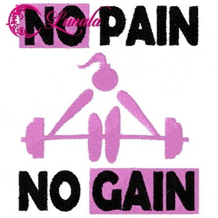 Matriz de bordado - Fitness4 - No Pain No Gain